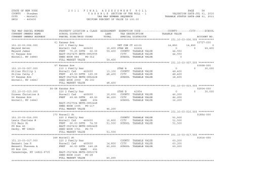 STATE OF NEW YORK 2 0 1 1 ... - City of Hornell