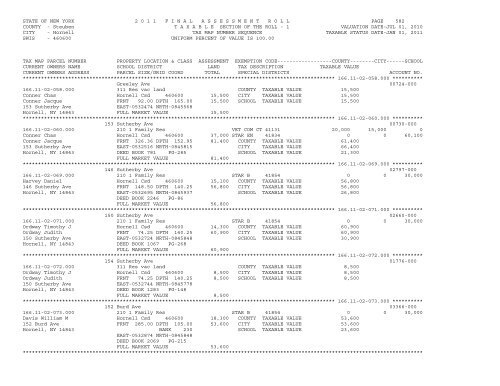 STATE OF NEW YORK 2 0 1 1 ... - City of Hornell