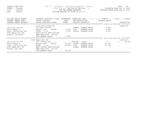 STATE OF NEW YORK 2 0 1 1 ... - City of Hornell