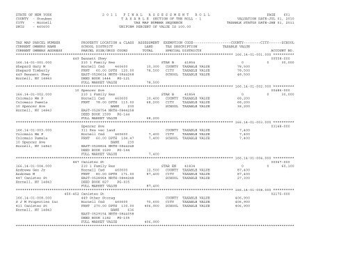 STATE OF NEW YORK 2 0 1 1 ... - City of Hornell