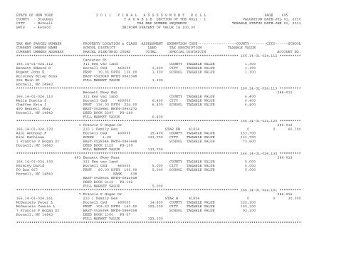 STATE OF NEW YORK 2 0 1 1 ... - City of Hornell