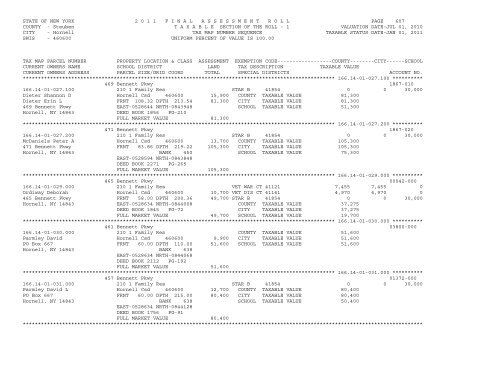 STATE OF NEW YORK 2 0 1 1 ... - City of Hornell