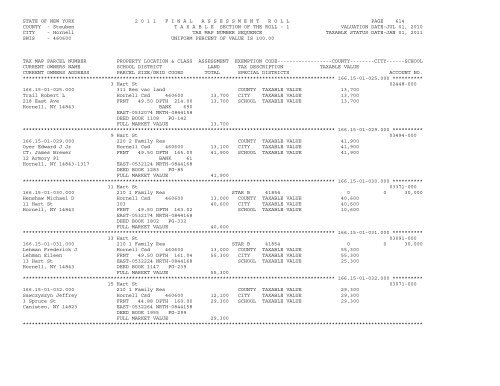 STATE OF NEW YORK 2 0 1 1 ... - City of Hornell