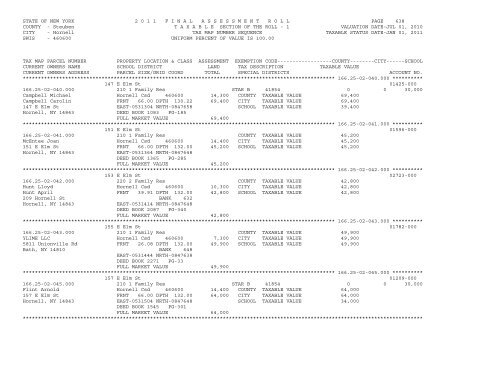 STATE OF NEW YORK 2 0 1 1 ... - City of Hornell