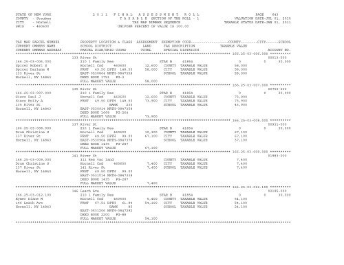 STATE OF NEW YORK 2 0 1 1 ... - City of Hornell