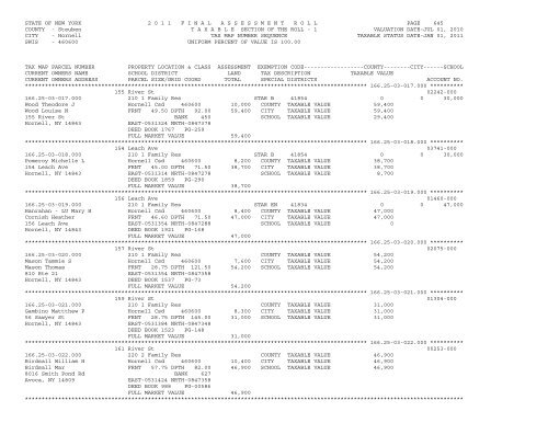 STATE OF NEW YORK 2 0 1 1 ... - City of Hornell