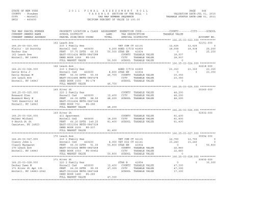 STATE OF NEW YORK 2 0 1 1 ... - City of Hornell