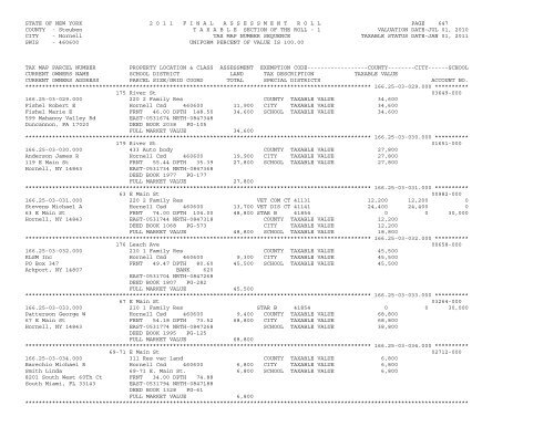 STATE OF NEW YORK 2 0 1 1 ... - City of Hornell