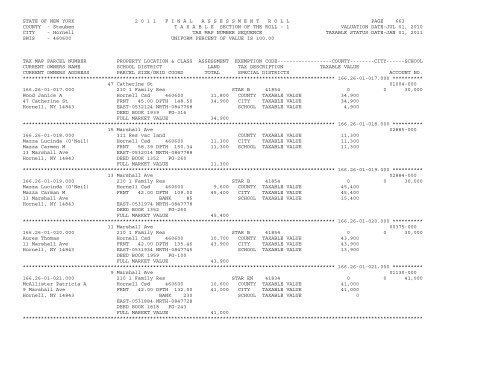 STATE OF NEW YORK 2 0 1 1 ... - City of Hornell