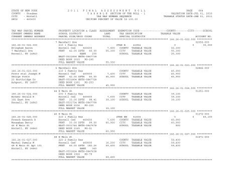 STATE OF NEW YORK 2 0 1 1 ... - City of Hornell