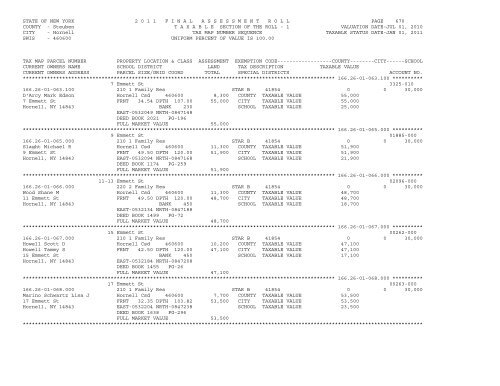 STATE OF NEW YORK 2 0 1 1 ... - City of Hornell