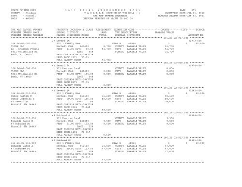 STATE OF NEW YORK 2 0 1 1 ... - City of Hornell