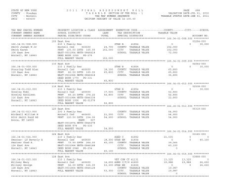 STATE OF NEW YORK 2 0 1 1 ... - City of Hornell