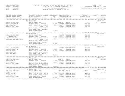 STATE OF NEW YORK 2 0 1 1 ... - City of Hornell