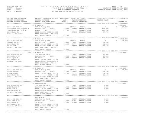 STATE OF NEW YORK 2 0 1 1 ... - City of Hornell