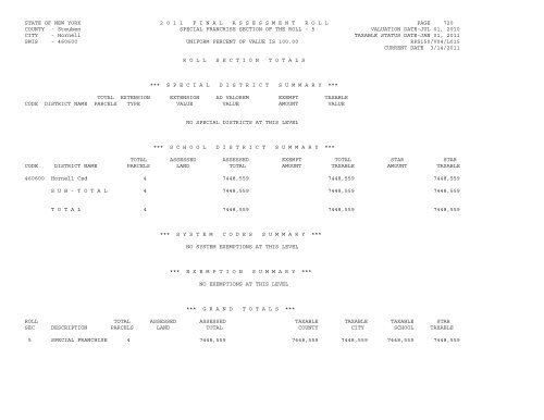 STATE OF NEW YORK 2 0 1 1 ... - City of Hornell