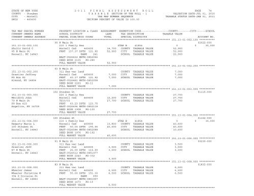 STATE OF NEW YORK 2 0 1 1 ... - City of Hornell