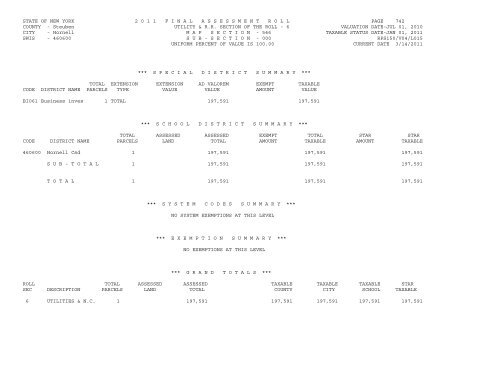 STATE OF NEW YORK 2 0 1 1 ... - City of Hornell