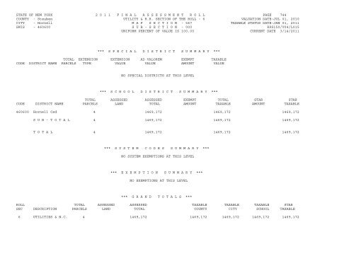 STATE OF NEW YORK 2 0 1 1 ... - City of Hornell