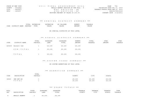 STATE OF NEW YORK 2 0 1 1 ... - City of Hornell