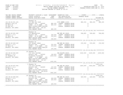 STATE OF NEW YORK 2 0 1 1 ... - City of Hornell