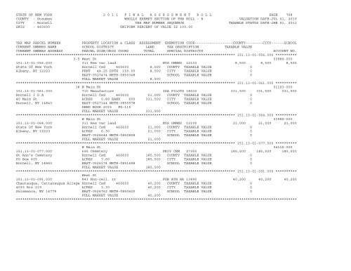 STATE OF NEW YORK 2 0 1 1 ... - City of Hornell