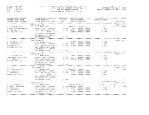 STATE OF NEW YORK 2 0 1 1 ... - City of Hornell