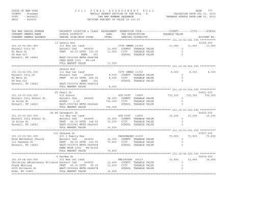 STATE OF NEW YORK 2 0 1 1 ... - City of Hornell