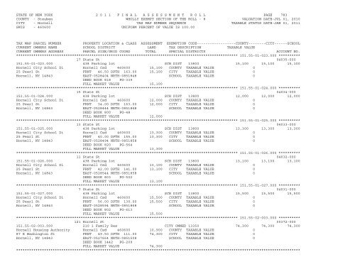 STATE OF NEW YORK 2 0 1 1 ... - City of Hornell