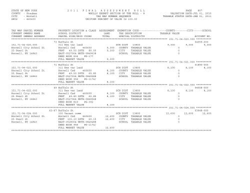 STATE OF NEW YORK 2 0 1 1 ... - City of Hornell