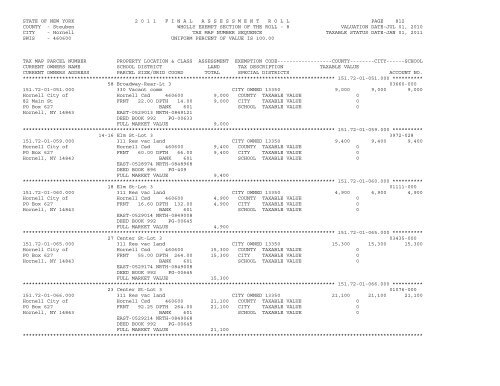 STATE OF NEW YORK 2 0 1 1 ... - City of Hornell