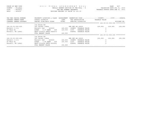 STATE OF NEW YORK 2 0 1 1 ... - City of Hornell