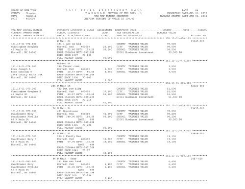 STATE OF NEW YORK 2 0 1 1 ... - City of Hornell