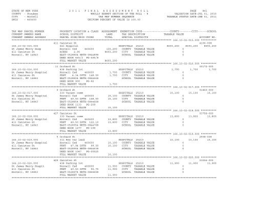 STATE OF NEW YORK 2 0 1 1 ... - City of Hornell