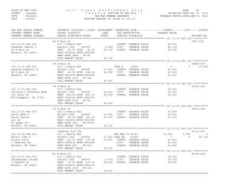 STATE OF NEW YORK 2 0 1 1 ... - City of Hornell