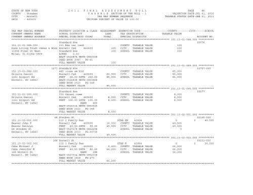 STATE OF NEW YORK 2 0 1 1 ... - City of Hornell