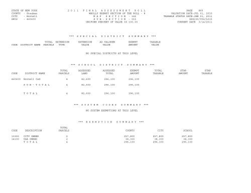 STATE OF NEW YORK 2 0 1 1 ... - City of Hornell