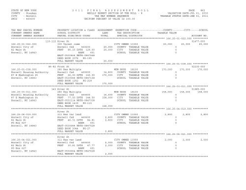 STATE OF NEW YORK 2 0 1 1 ... - City of Hornell