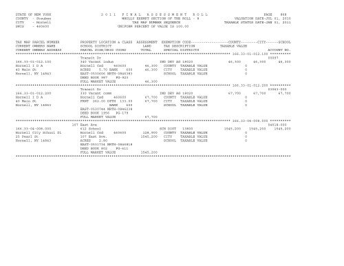 STATE OF NEW YORK 2 0 1 1 ... - City of Hornell