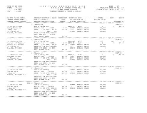 STATE OF NEW YORK 2 0 1 1 ... - City of Hornell