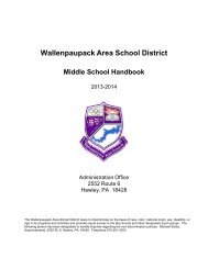 WAMS Parent/Student Handbook - Wallenpaupack Area School ...