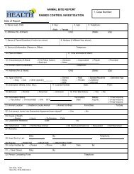 Animal Bite Report Form