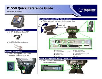 P1550 Quick Reference Guide - Radiant Retail Channel Portal