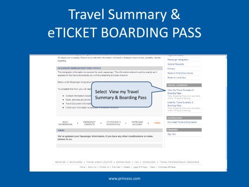 Princess Cruises Introduction of eTICKETING