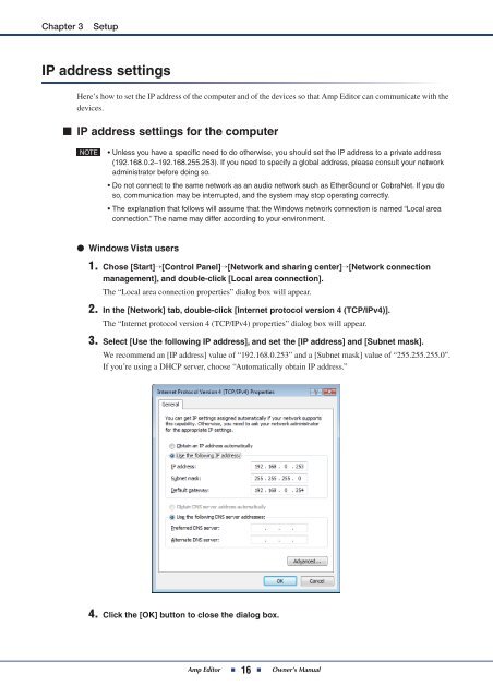 Amp Editor Owner's Manual - Yamaha Commercial Audio