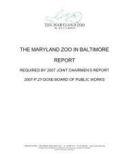 THE MARYLAND ZOO IN BALTIMORE REPORT