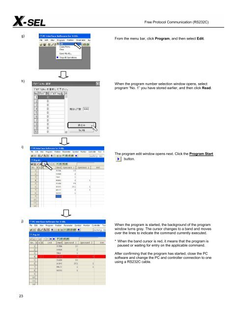 Examples of Automation X-SEL Serial Communication 2 - IGAS