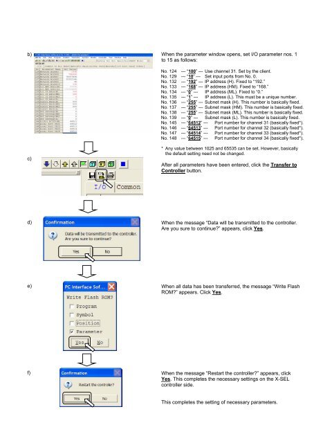 Examples of Automation X-SEL Serial Communication 2 - IGAS