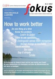 How to work better - Lspv Luzerner Staatspersonalverband