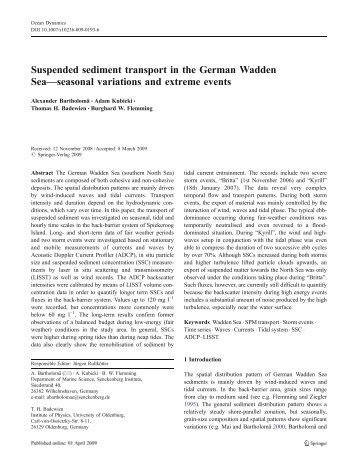 Suspended sediment transport in the German Wadden Sea ...